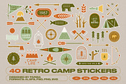 40 Retro Camp Stickers, an Object Graphic by Parisa-Artstudio (Thumbnail 1 of 5)