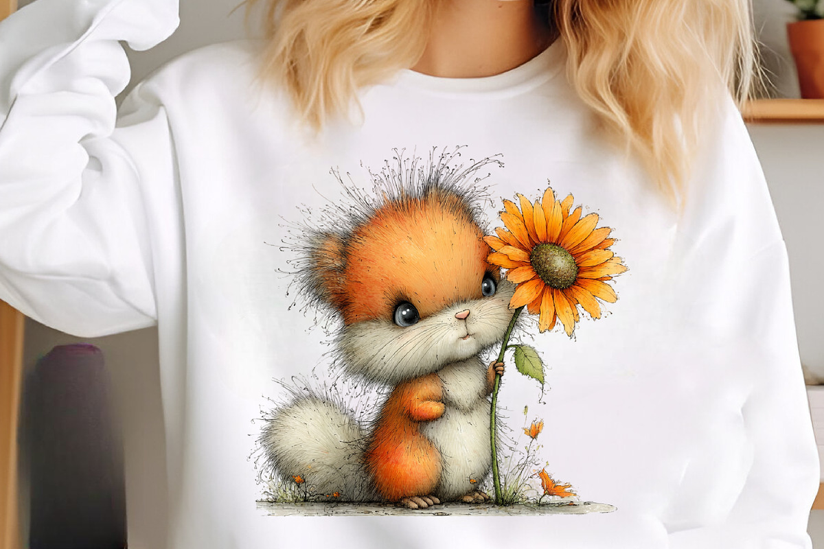 Watercolor Sunflower Animals Clipart, a Transportation Illustration by Digital Artistic99 (Photo 5 of 9)