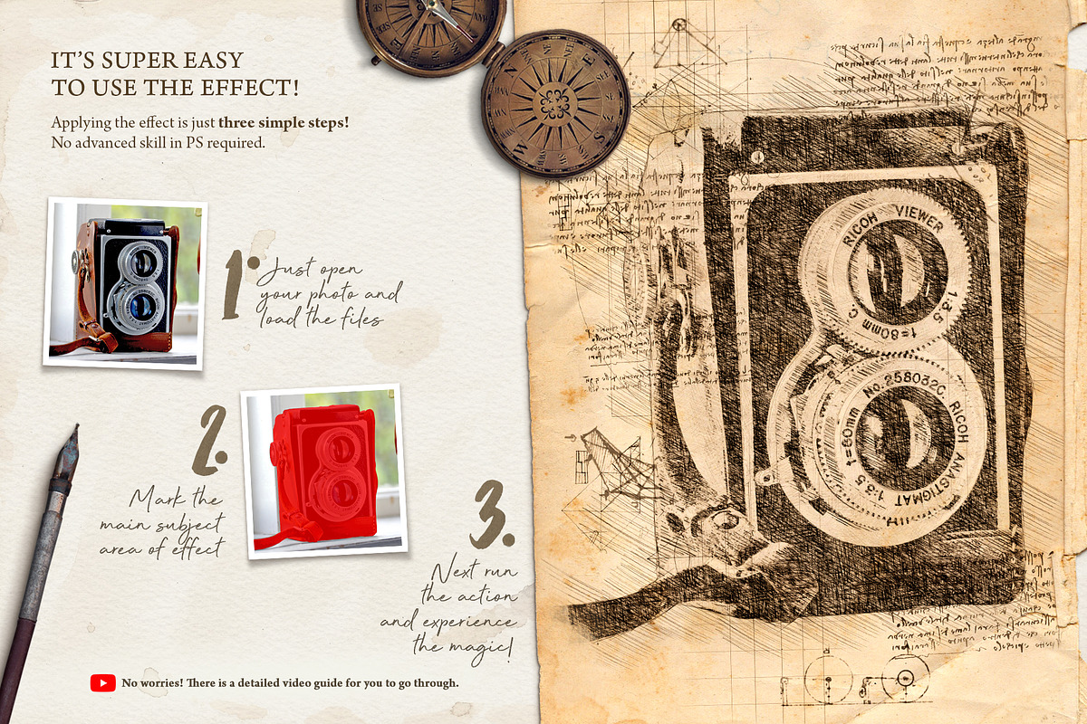 Da Vinci Sketch PS Action, an Action Add-On by IndWorks Design (Photo 3 of 10)