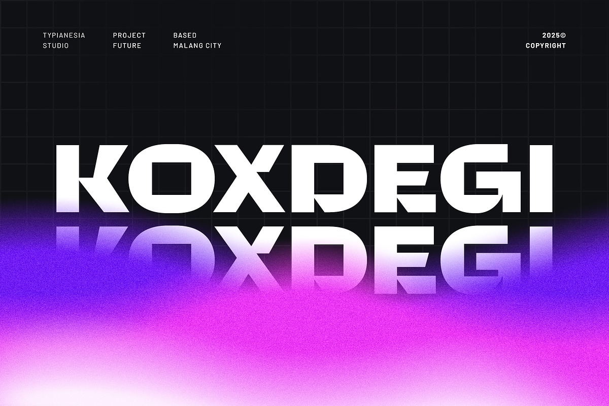 Koxdegi - Modern Futuristic Font, a Sans Serif Font by Typia Nesia (Photo 1 of 11)