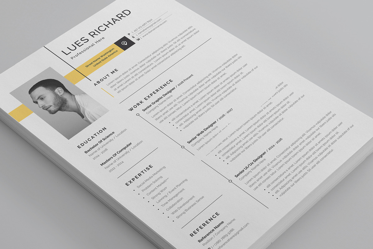 Resume/CV Template, a Resume Template by Proper_media (Photo 3 of 6)