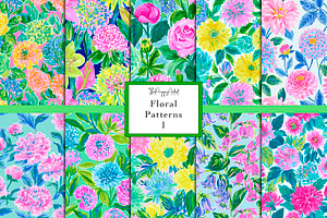 Seamless Preppy Floral Patterns