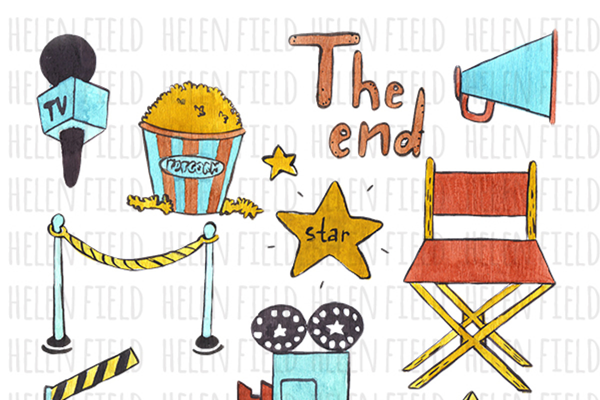 Set of hand drawn icons Cinema, an Object Graphic by Art Loft (Photo 2 of 2)