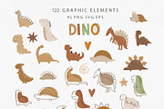 Dinosaur clipart and pattern kids, an Animal Illustration by polikarpovaart (Thumbnail 9 of 12)