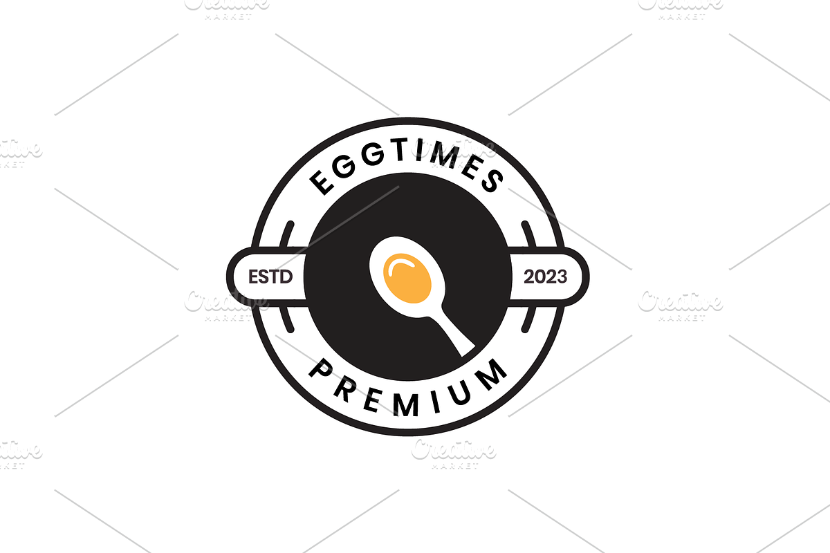 egg cooking cuisine food badge logo, a Branding & Logo Template by devastd