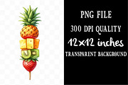 Watercolor Tropical Fruit Summer PNG, an Illustration by Designking (Thumbnail 4 of 4)