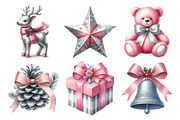 Silver Pink Christmas Clipart, an Illustration by Daily.Designs (Thumbnail 5 of 5)