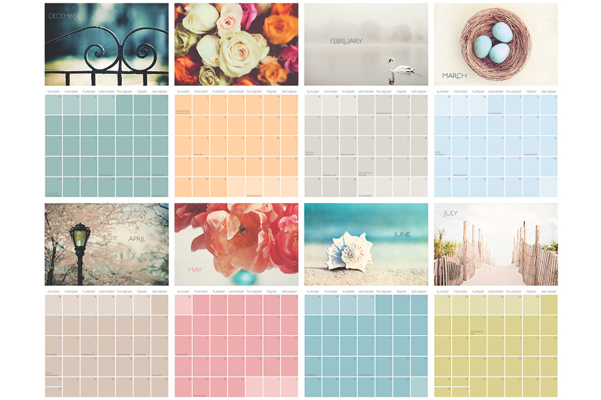2017 Printable Wall Calendar, a Stationery Template by Definitely Pink (Photo 2 of 3)