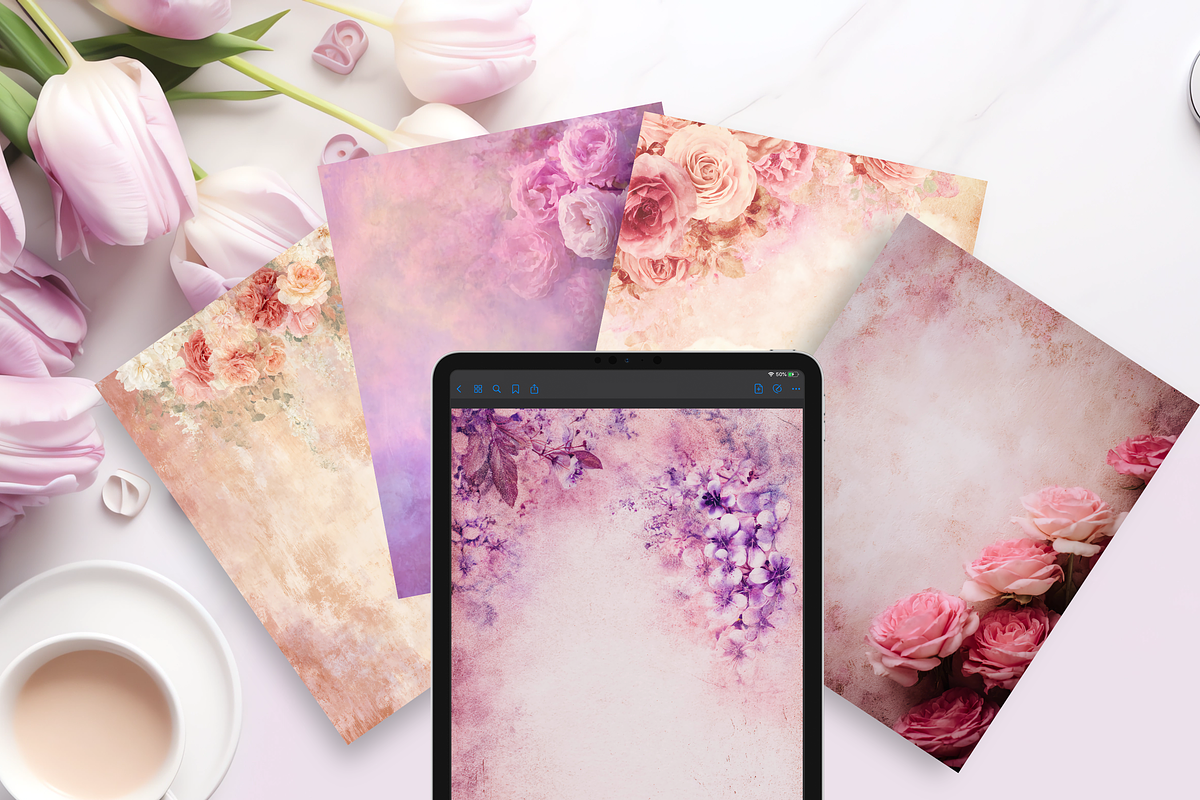 Blush Rose Digital Paper Pack, a Brochure Template by LA Design (Photo 5 of 9)