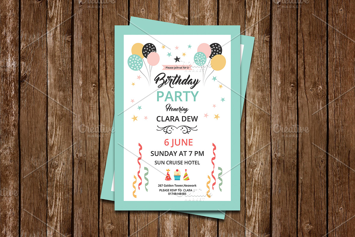 Birthday Party Invitation Flyer-V550, a Flyer Template by Template Shop (Photo 3 of 3)