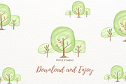 Watercolor Trees Clipart PNG, a Seasonal Illustration by RimzStudio (Thumbnail 6 of 6)