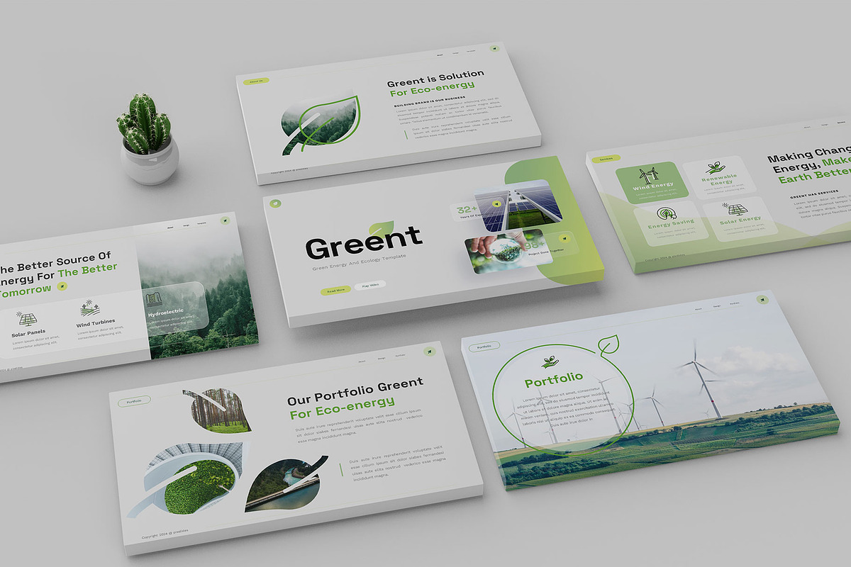 Green Energy Keynote Template, a Presentation Template by Pixslides (Photo 1 of 5)