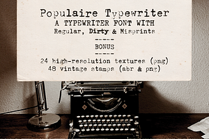 Populaire Typewriter Font & Extras