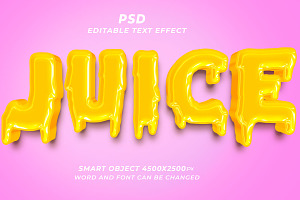 Juice 3D PSD Editable Text Effect