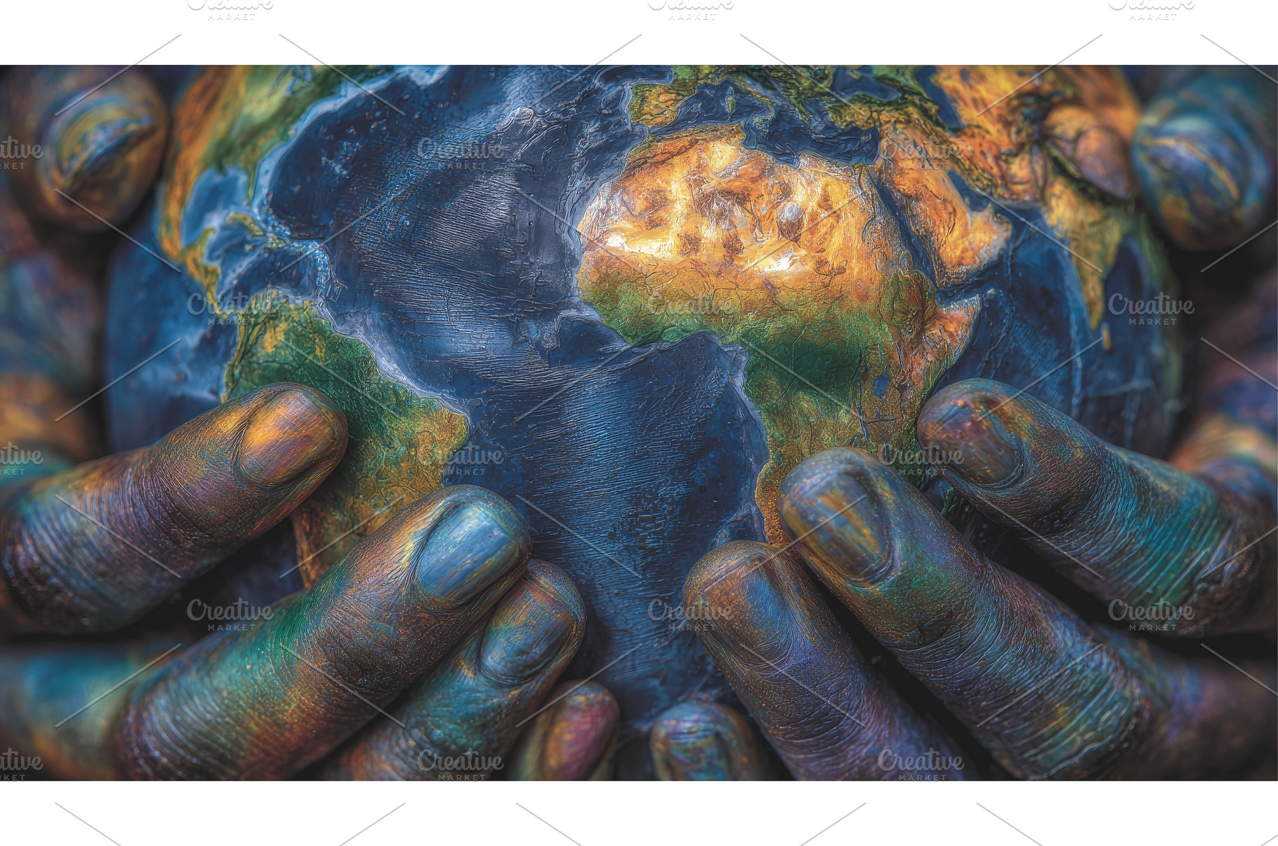 Hands supporting a globe, conveying, a School & Education Photo by ZinetroN