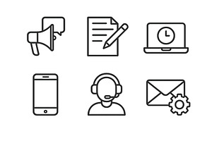 Set of simple web icons representing, a Technology Illustration by ZinetroN