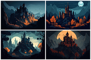 20 Haunted Castle Illustrations