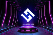 Futuristic pedestal Logo mock-ups, a Product Mockup by S_design (Thumbnail 9 of 12)