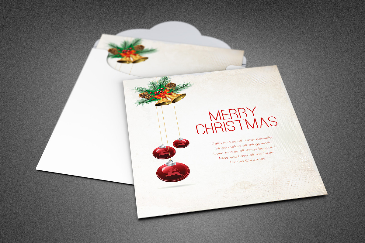 Merry Christmas Greeting Card, a Card Template by loswl (Photo 1 of 3)