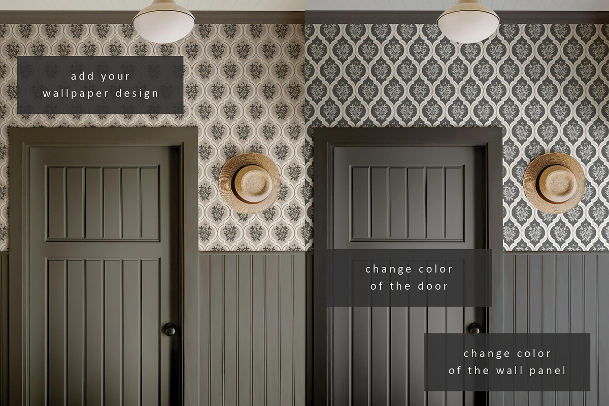Vintage Farmhouse Wallpaper Mockup, a Household Mockup by LinnestCreative (Photo 3 of 5)
