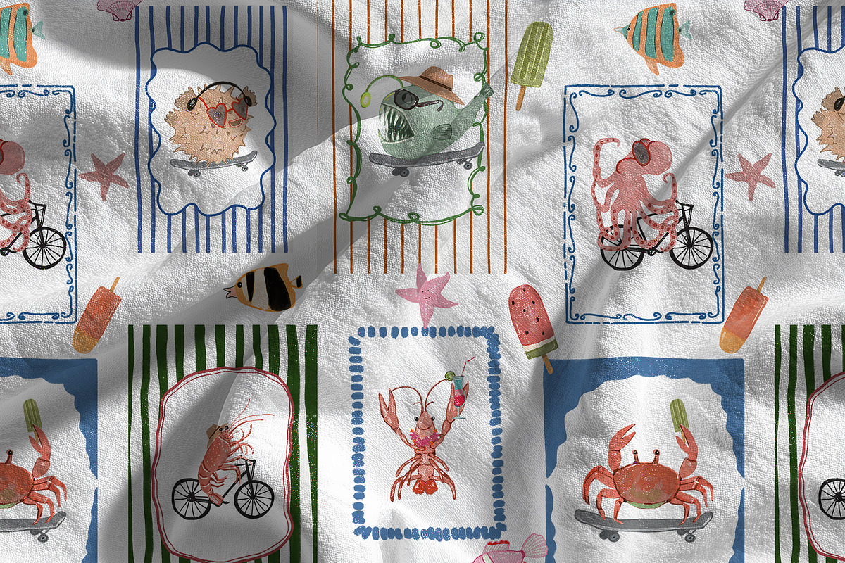 Sea Animals Kids Illustrations, a Decorative Illustration by whiteheartdesign (Photo 20 of 21)