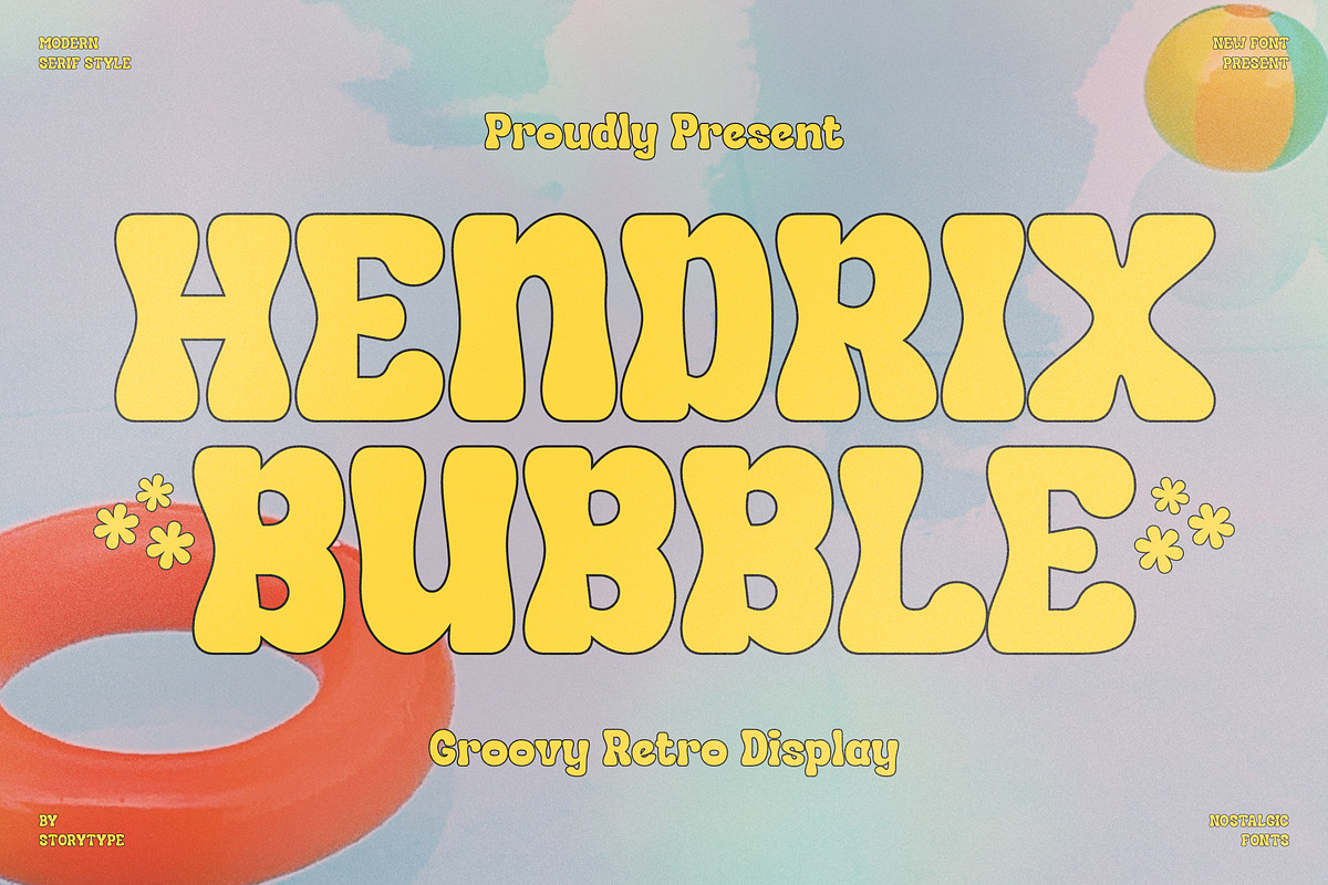 Hendrix Bubble Groovy Retro Display, a Serif Font by Storytype Studio (Photo 9 of 15)