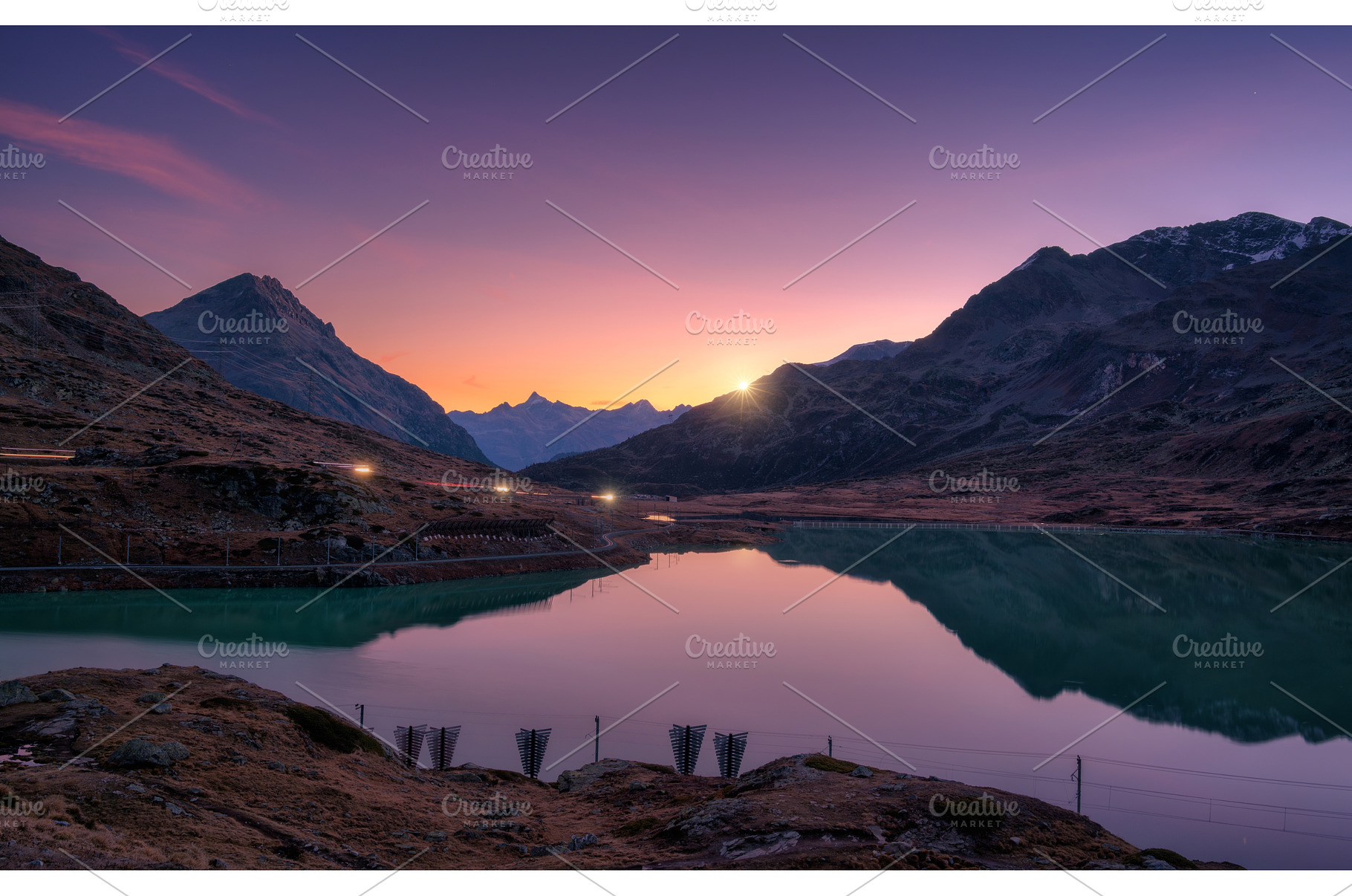 Mountain peaks mirrored in a, a Nature Photo by den-belitsky