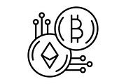 Cryptocurrency Line Icon, an Outline Icon by Pexelpy (Thumbnail 2 of 2)