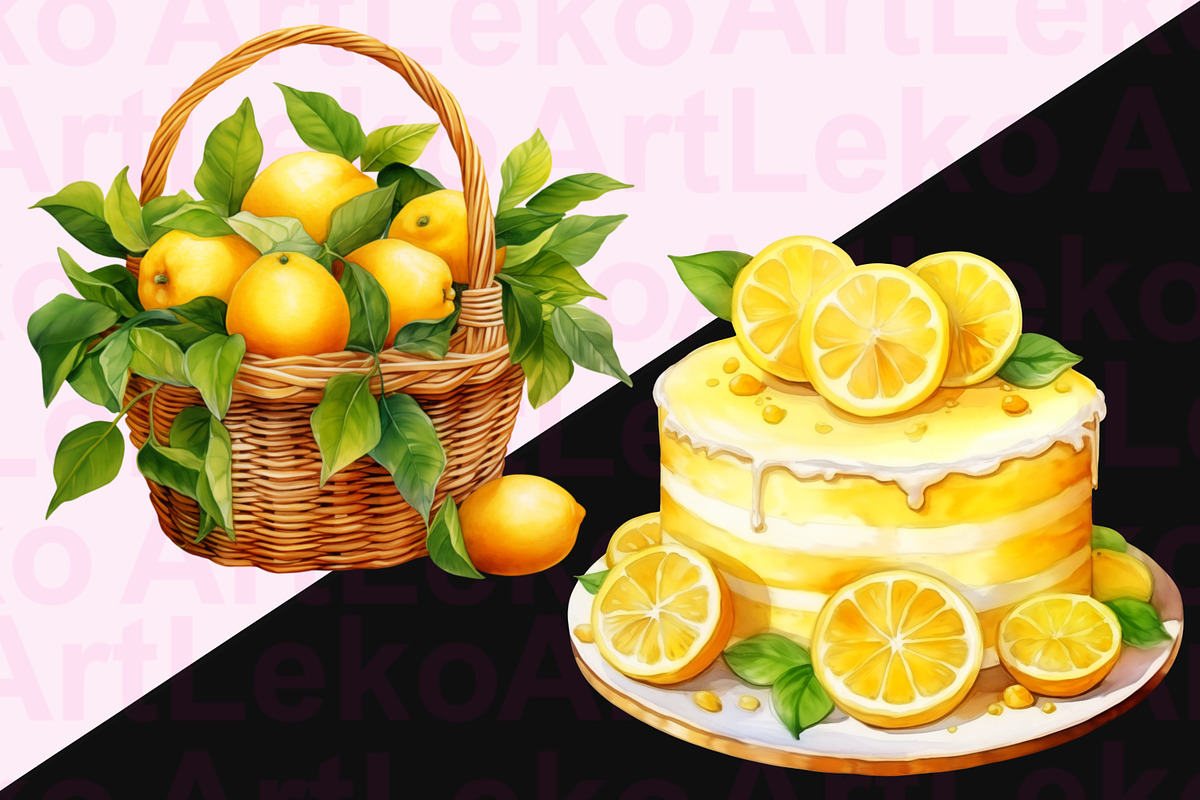 Lemons Watercolor Clipart, a Food Illustration by LekoArt (Photo 10 of 10)