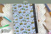 Construction Trucks Notebook Cover, an Object Illustration by Willow Paige Farms (Thumbnail 3 of 6)