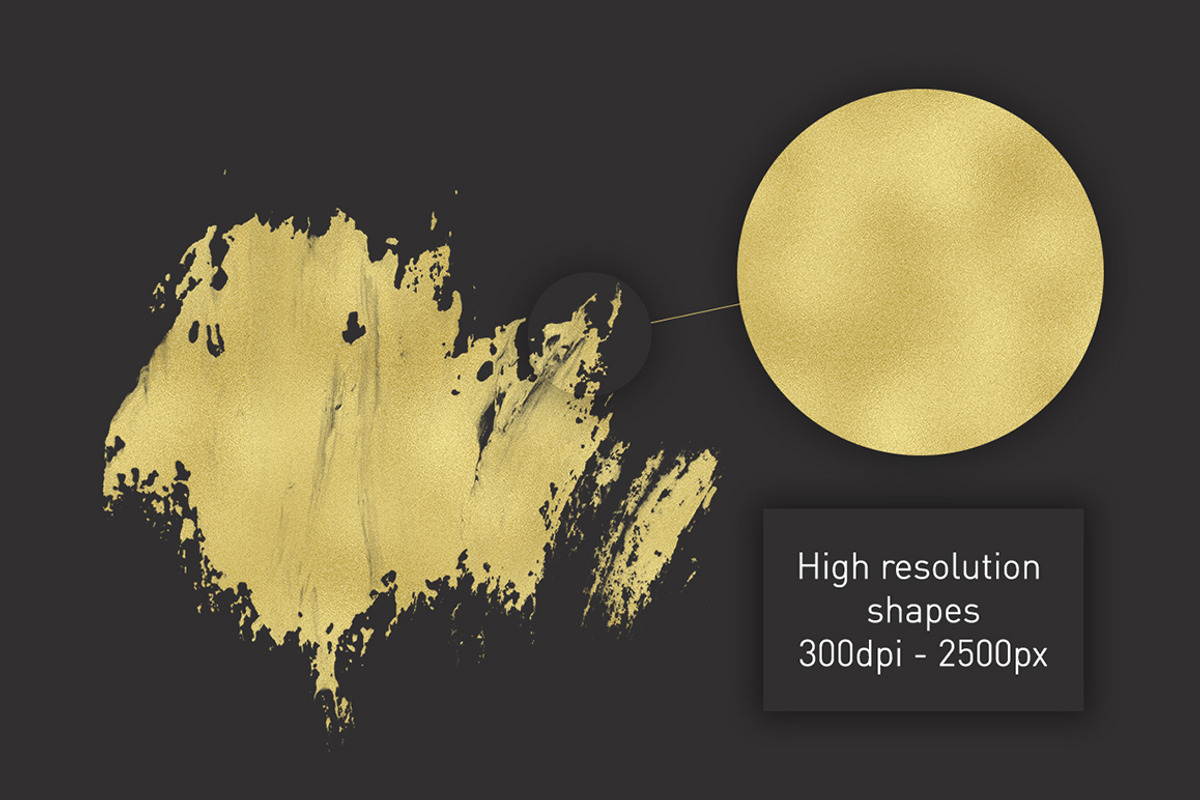 Gold brush strokes + BONUS, an Object Graphic by The Black & Art (Photo 3 of 10)