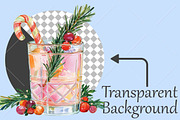 Watercolor Christmas Drink Clipart, a Seasonal Illustration by Canvas Craft (Thumbnail 2 of 10)