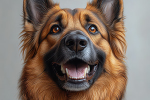 Happy German Shepherd Dog Portrait B, an Animal Photo by Pixeness Studio