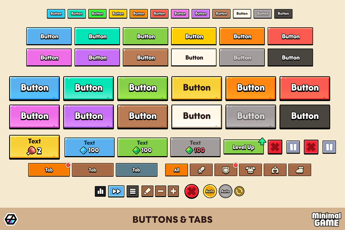 GUI Pro - Minimal Game Light, an UI Kit Template by LAYERLAB (Photo 9 of 51)