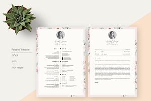 Floral Pattern CV-Resume Template *C, a Resume Template by Showy68 Template