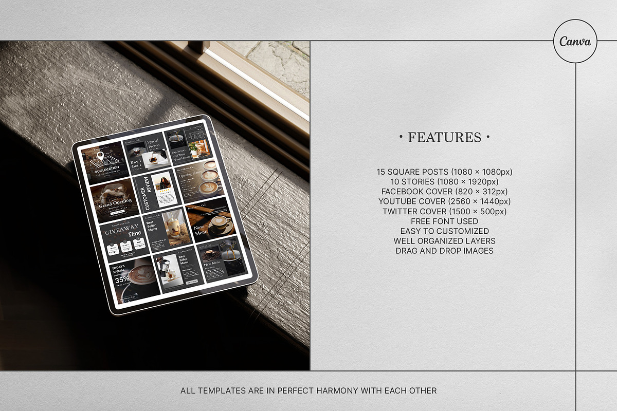 Brewhaven | Coffee Social Media Kit, a Social Media Template by prajapixels (Photo 2 of 6)