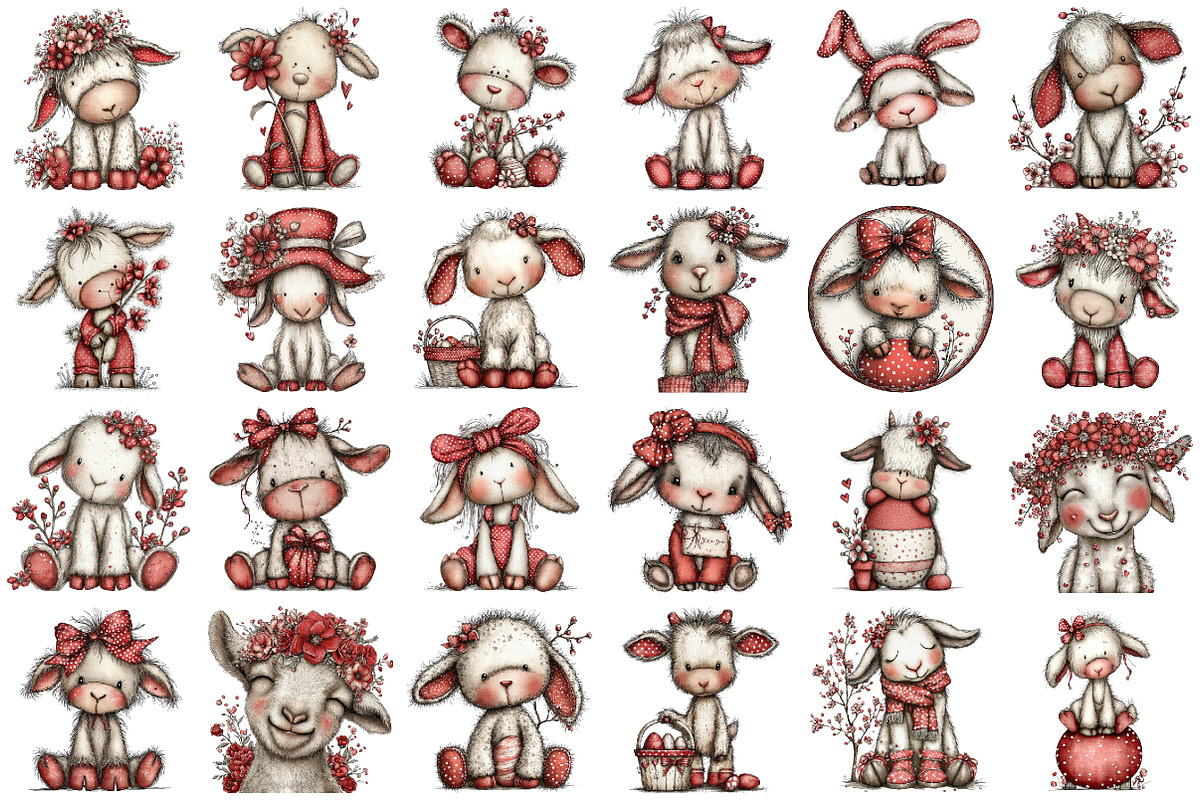Whimsical Easter Goat Clipart, an Illustration by designcity5 (Photo 2 of 5)