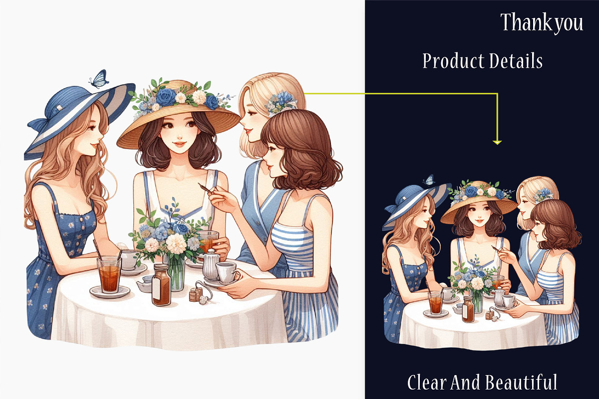 Navy Blue Spring Friends Watercolor, a Graphic by designcity5 (Photo 5 of 5)