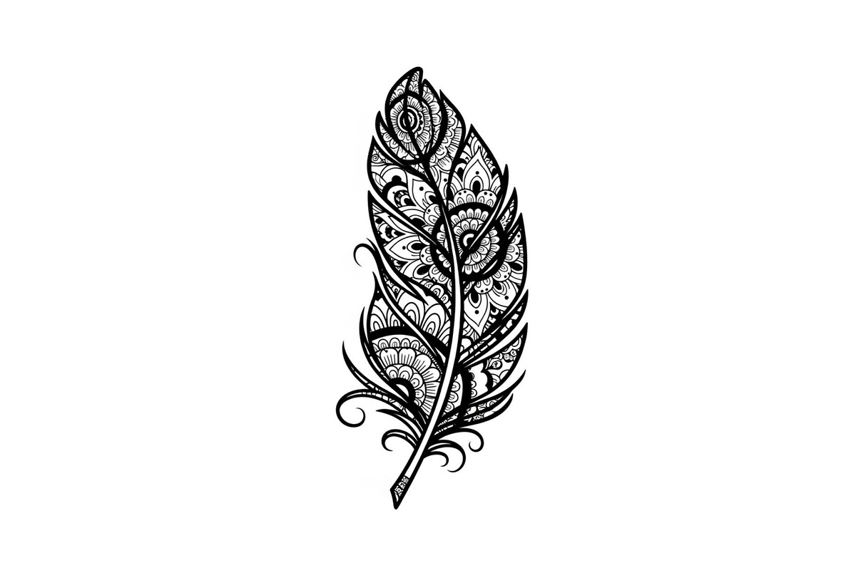 Ornamental Feather SVG Bundle, an Illustration by yasushie (Photo 5 of 31)