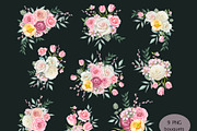 Watercolor Spring Floral Bouquet, an Object Illustration by DiashaArt (Thumbnail 3 of 5)