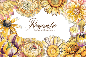 Watercolor Floral Illustration Set
