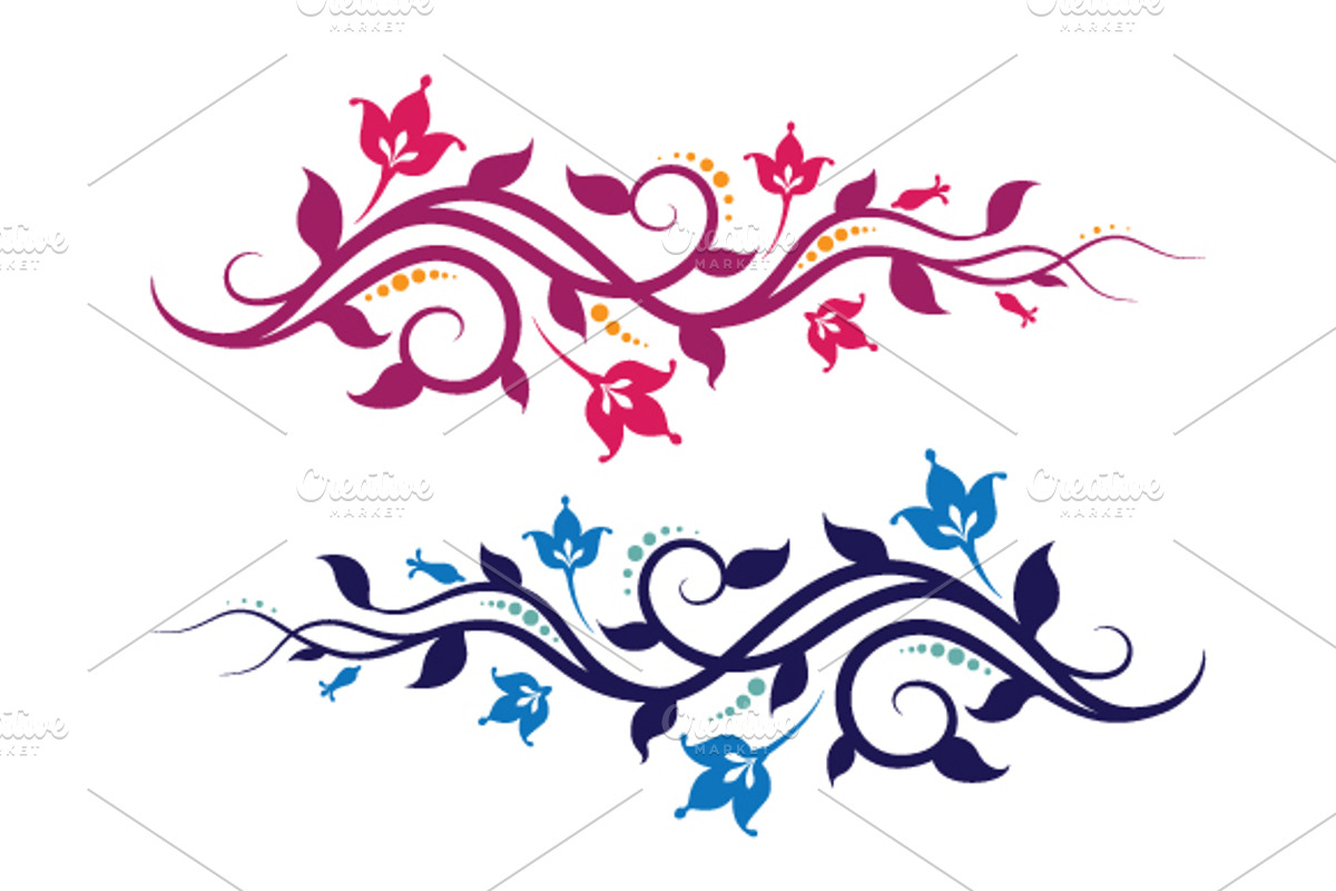 decorative vines and flowers, a Decorative Illustration by Watchada's factory