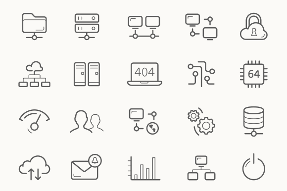 Network Hosting And Servers Icons
