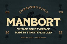 Manbort Vintage Serif Typeface Font