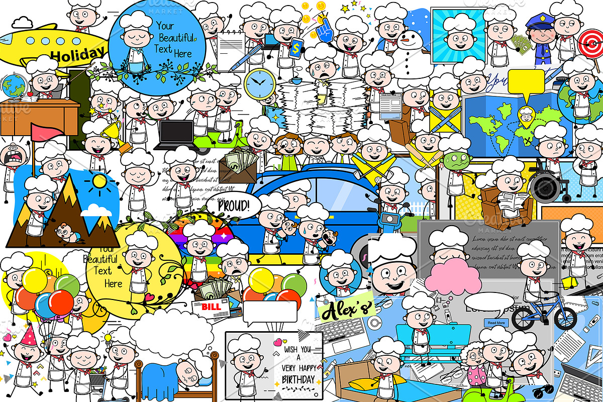 Chef ~ Cartoon Character Set, a Food Illustration by The Toon Company (Photo 6 of 6)