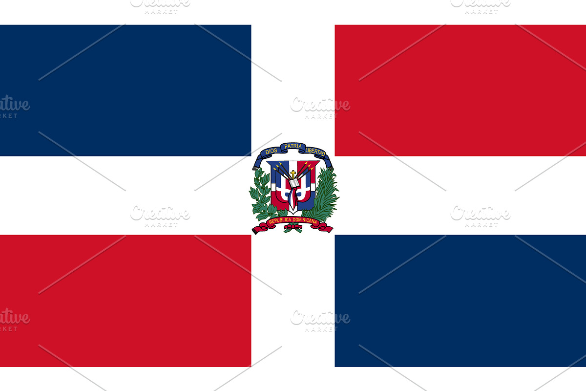 Dominican Republic flag vector, an Illustration by Team_Ultra_Graphics