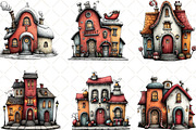 Christmas Whimsical House Clipart, an Illustration by Black Bird Studio (Thumbnail 2 of 6)