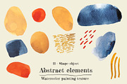 Abstract elements watercolor painted, an Object Graphic by marukopum (Thumbnail 4 of 4)