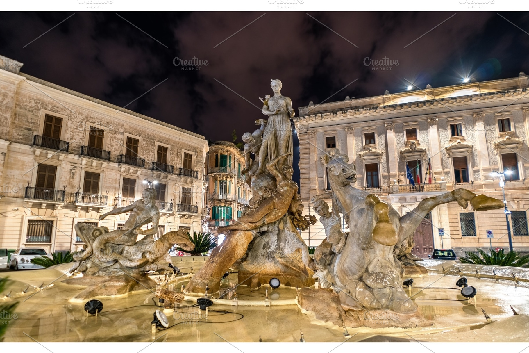 Fountain of Diana in Syracuse, Italy, an Architecture Photo by Leonid Andronov