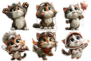 Cute Cat Clipat Bundle, an Icon by Pixels.Craft (Thumbnail 6 of 6)